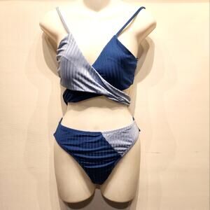 New Blue Criss Cross Bikini Size S‎